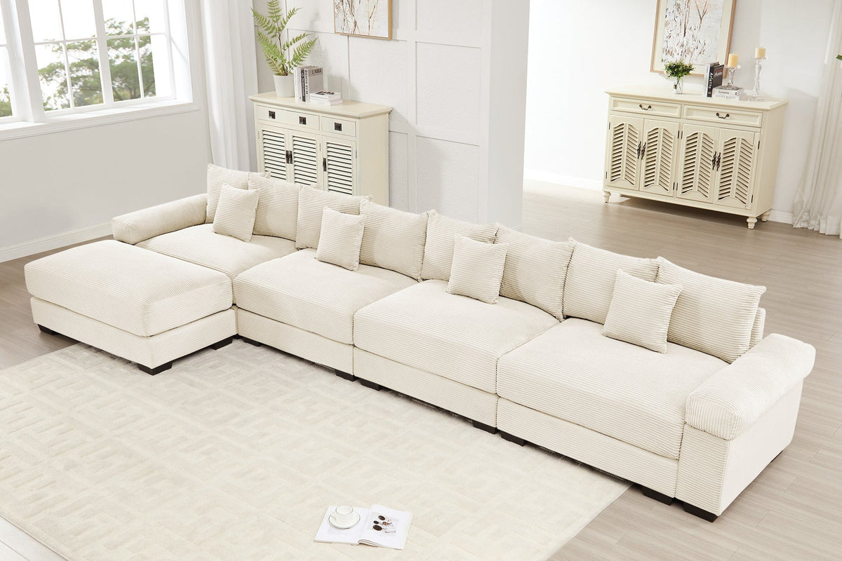 DESEO 170&quot; 4-Seater Sofa with 1 Ottoman