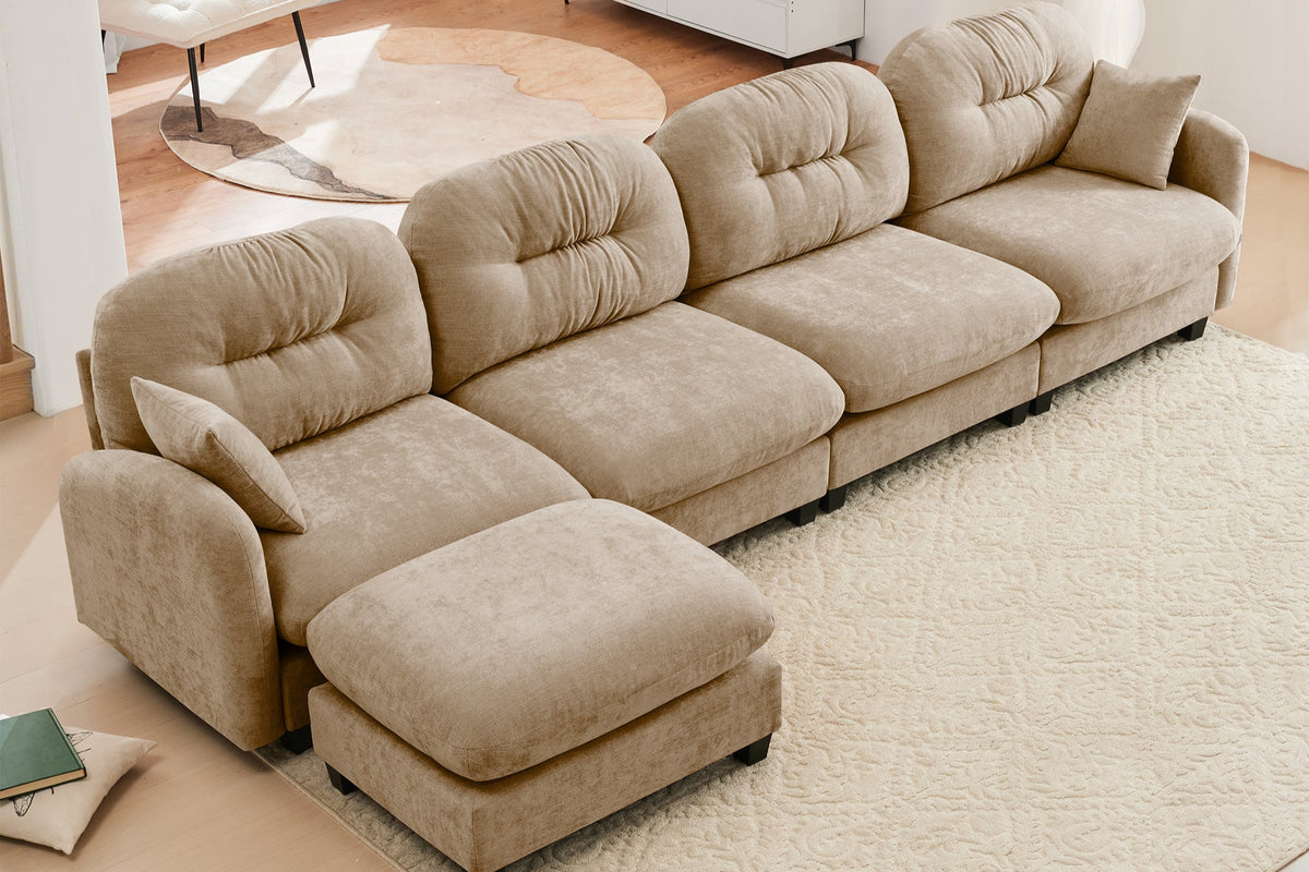NUVIA 140&quot; 4 Seater Sofa with 1 Ottoman