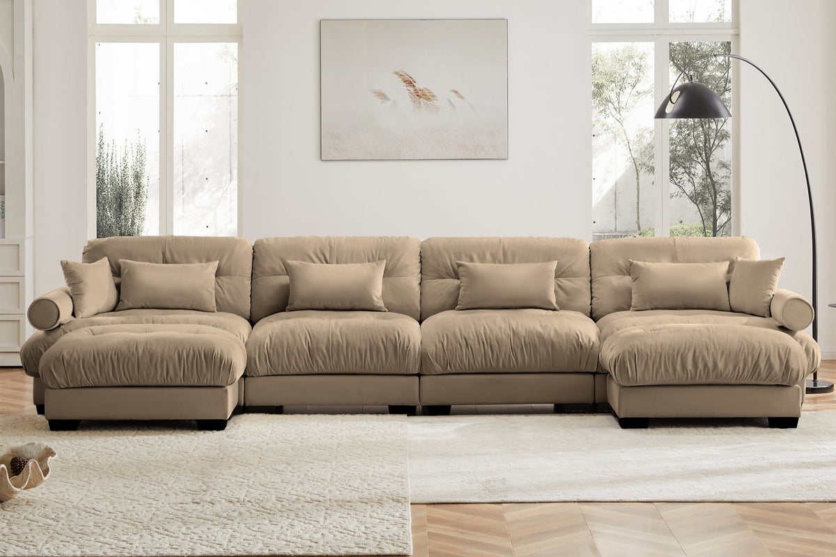CLOUDIES 173&quot; 4 Seater Sofa with 2 Ottomans