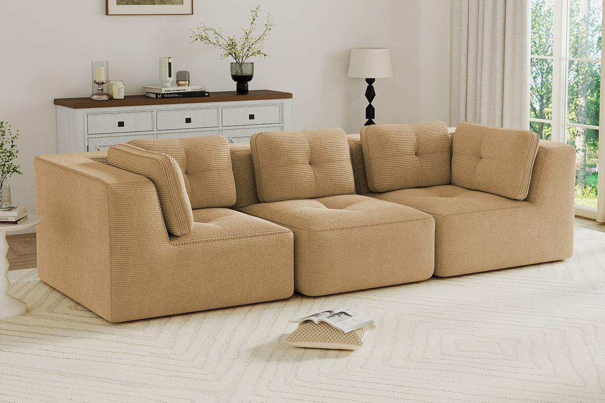 CORDELIA 116" 3-Seater High Armrest Sofa