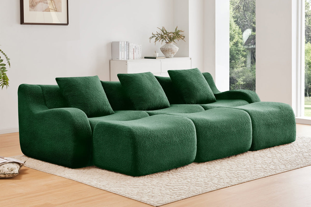 ROMA 115.3" 3-Seater Sofa with 3 Ottomans