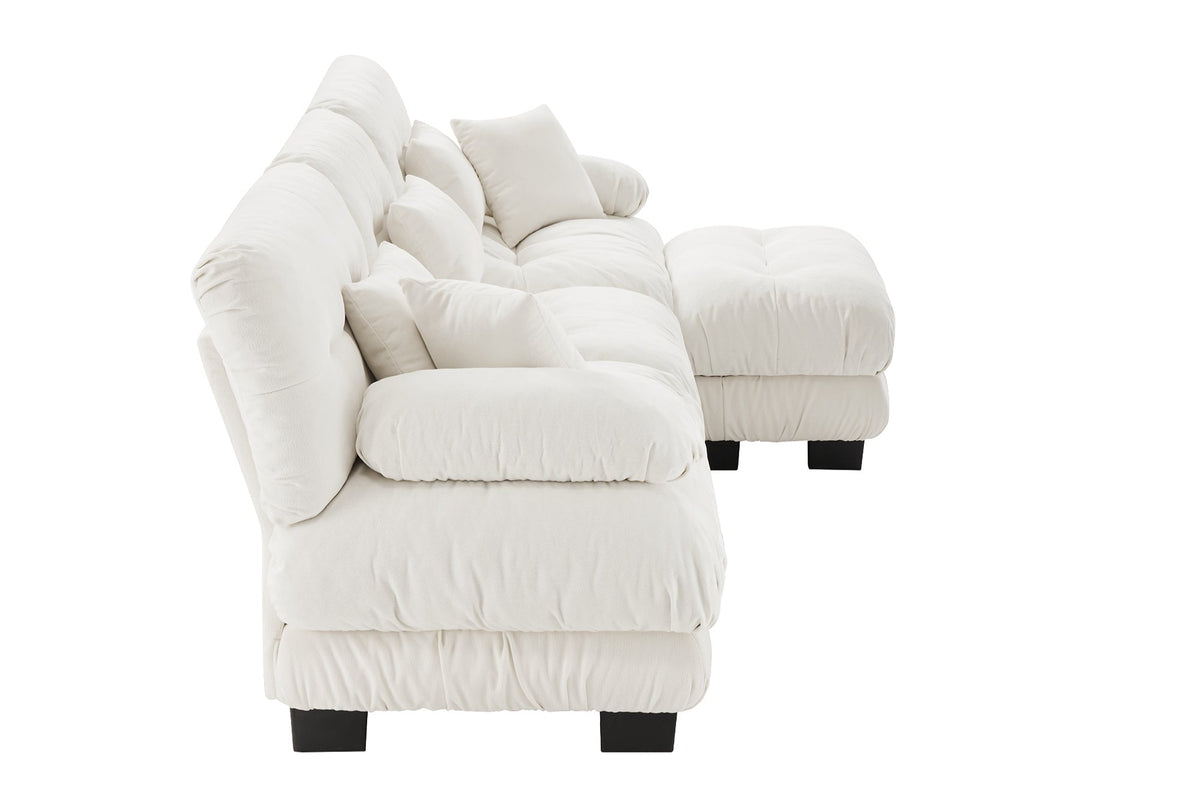 CLOUDIES 134&quot; Sofa 3 Seater with 1 Ottoman