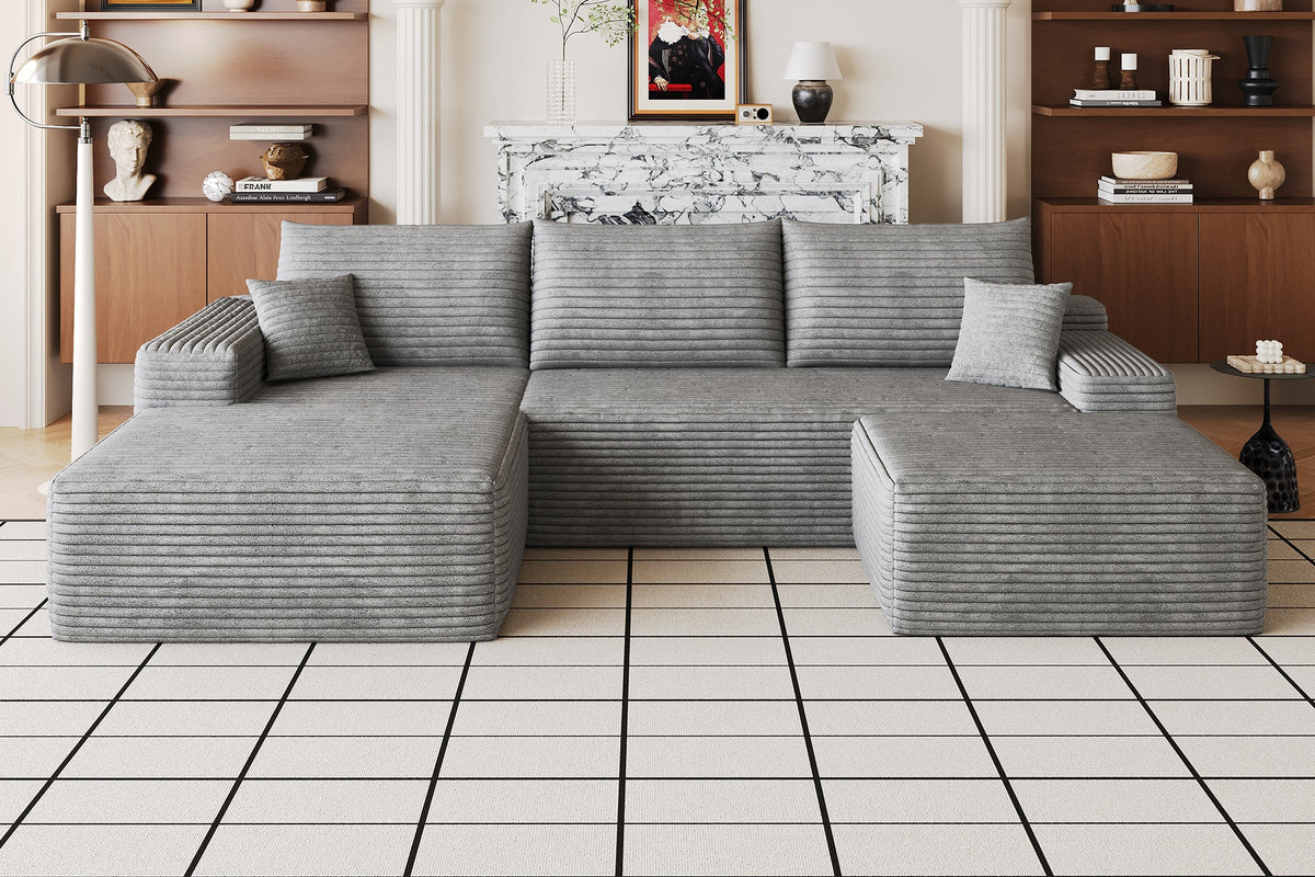 ORVITEX 107" Left Chaise Sofa with 1 Ottoman