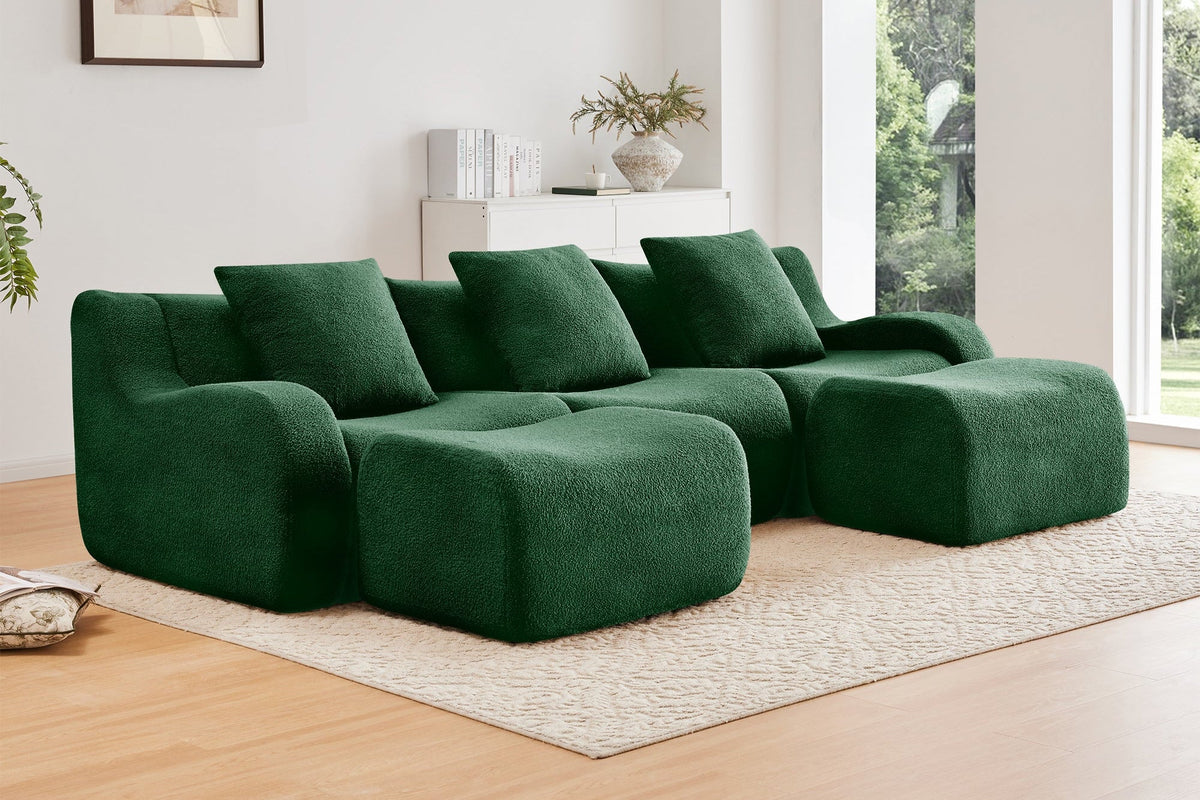 ROMA 115.3" 3-Seater Sofa with 2 Ottomans