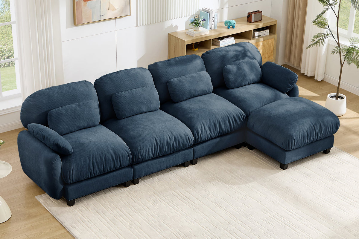 UNIONN 136" 4-Seater Sofa With 1 Ottoman