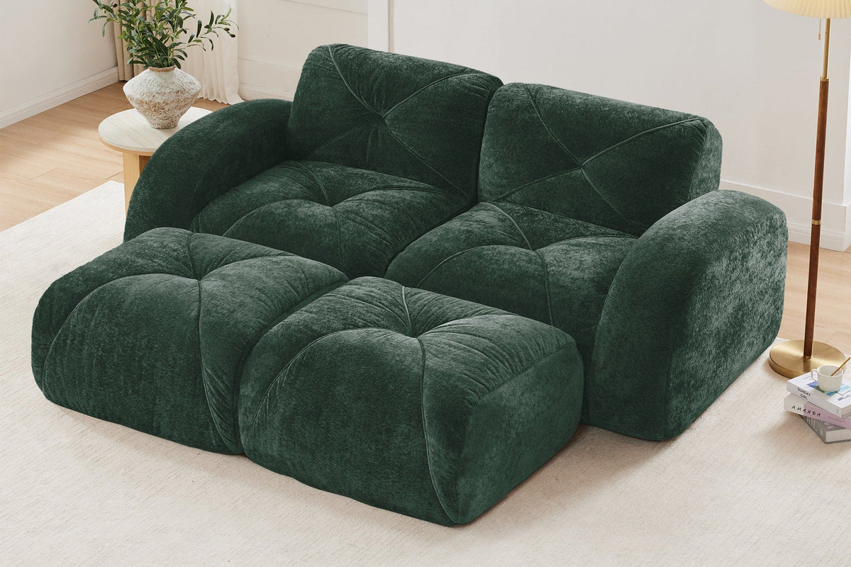 MYLO 80" Loveseat with 2 Ottomans
