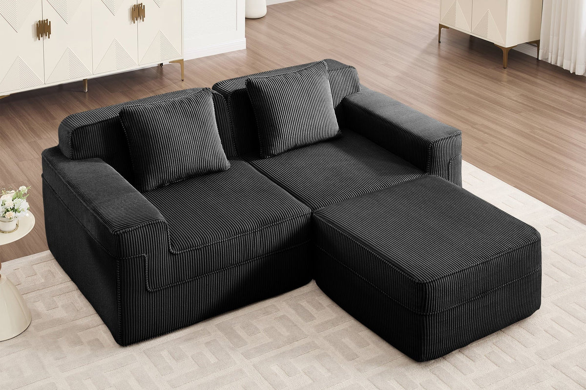 MARTHA 81" Loveseat with 1 Ottoman