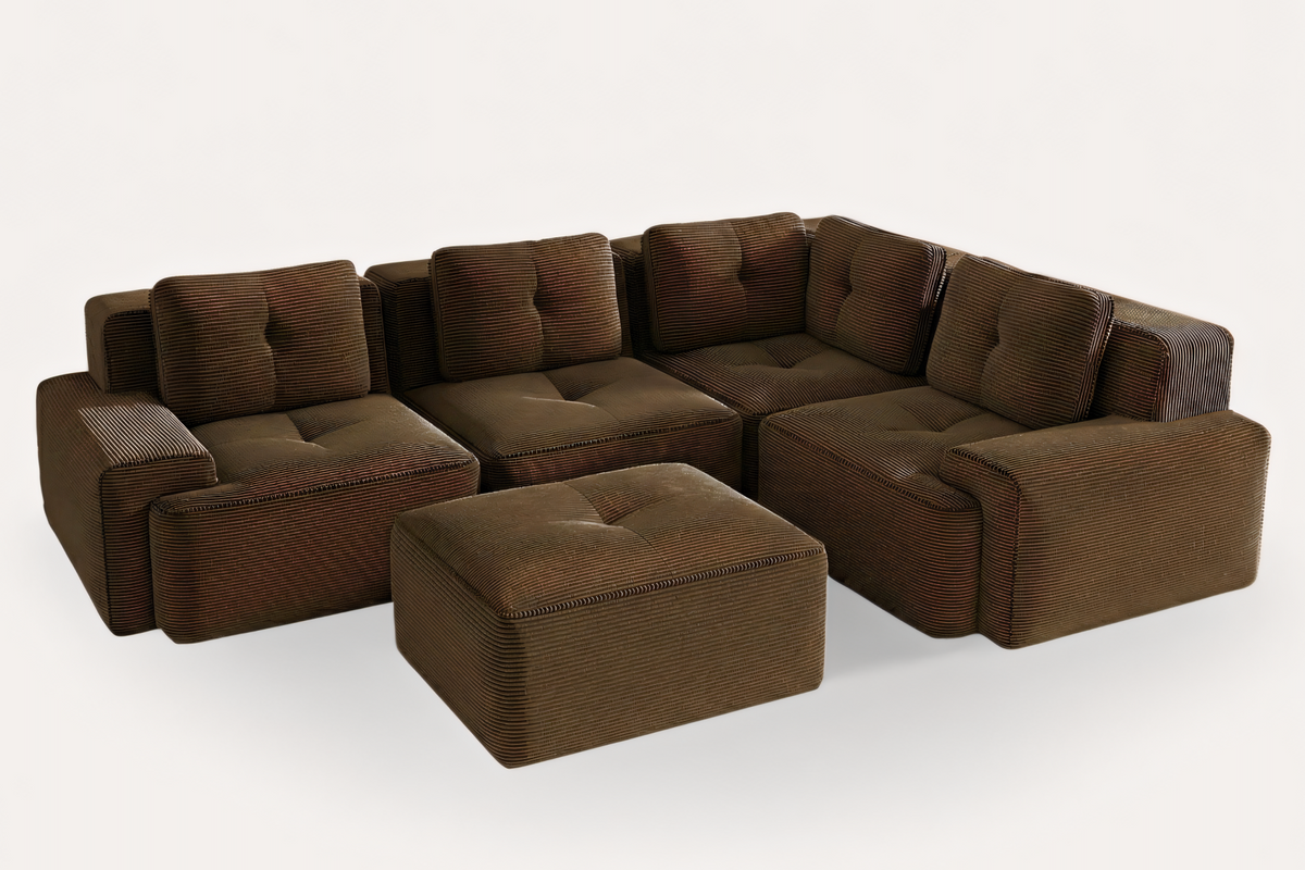 CORDELIA 116" 4-Seater Sectional with 1 Ottoman