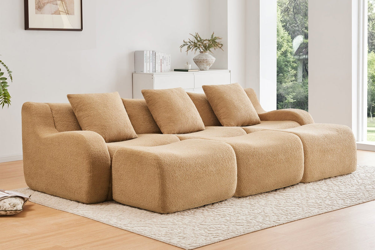 ROMA 115.3" 3-Seater Sofa with 3 Ottomans