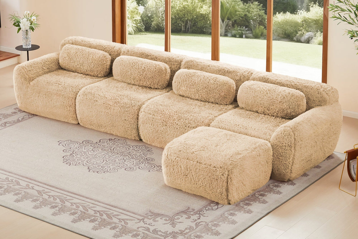 MELLOW 149" 4-Seater Sofa with 1 Ottoman