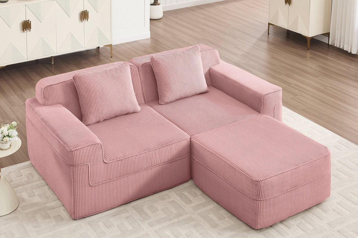 MARTHA 81" Loveseat with 1 Ottoman