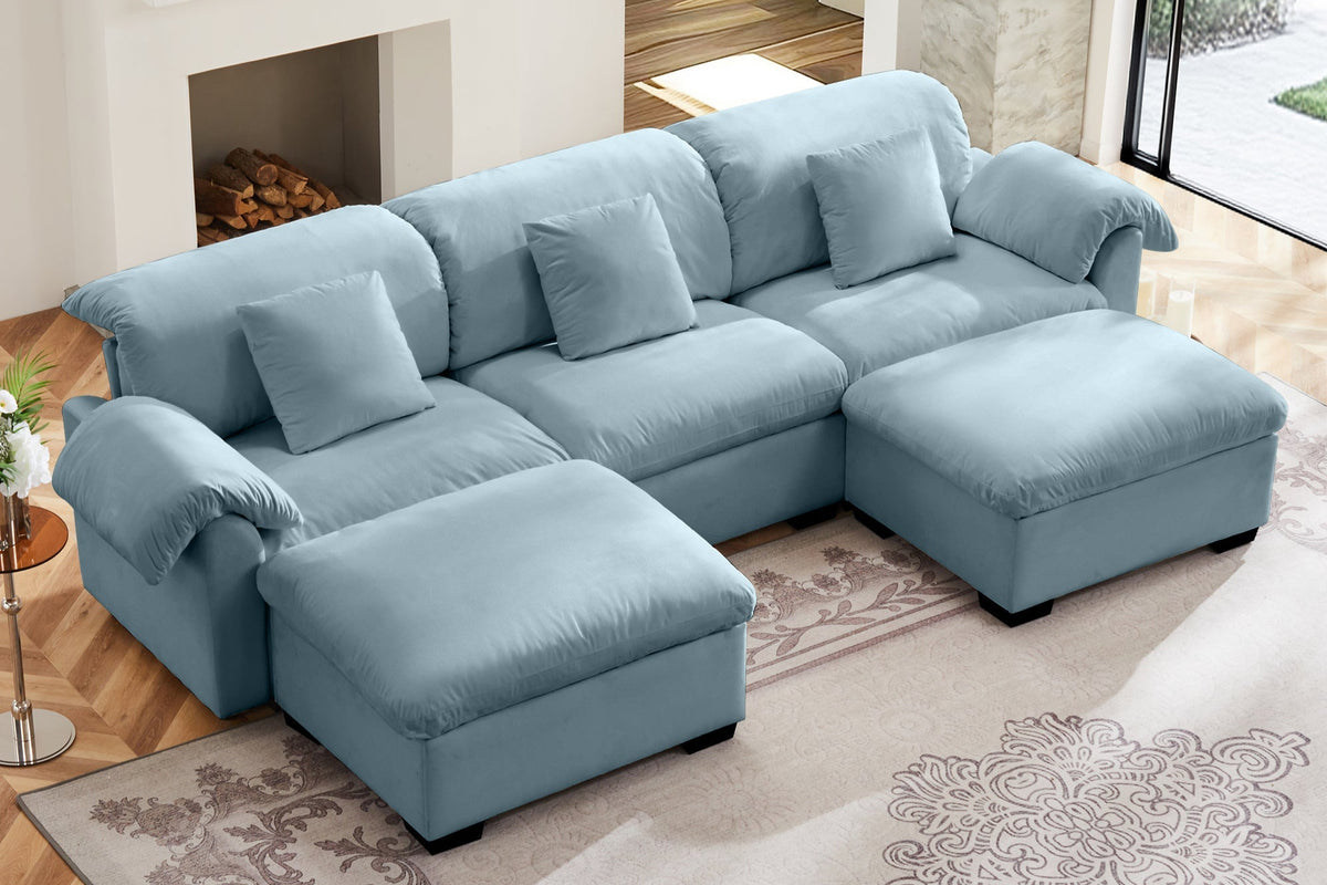 Parris 119&quot; Sofa 3 Seater With 2 Ottoman