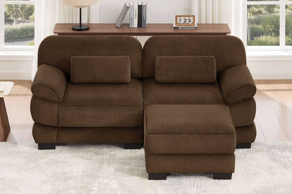 MASON 76" Loveseat with 1 Ottoman