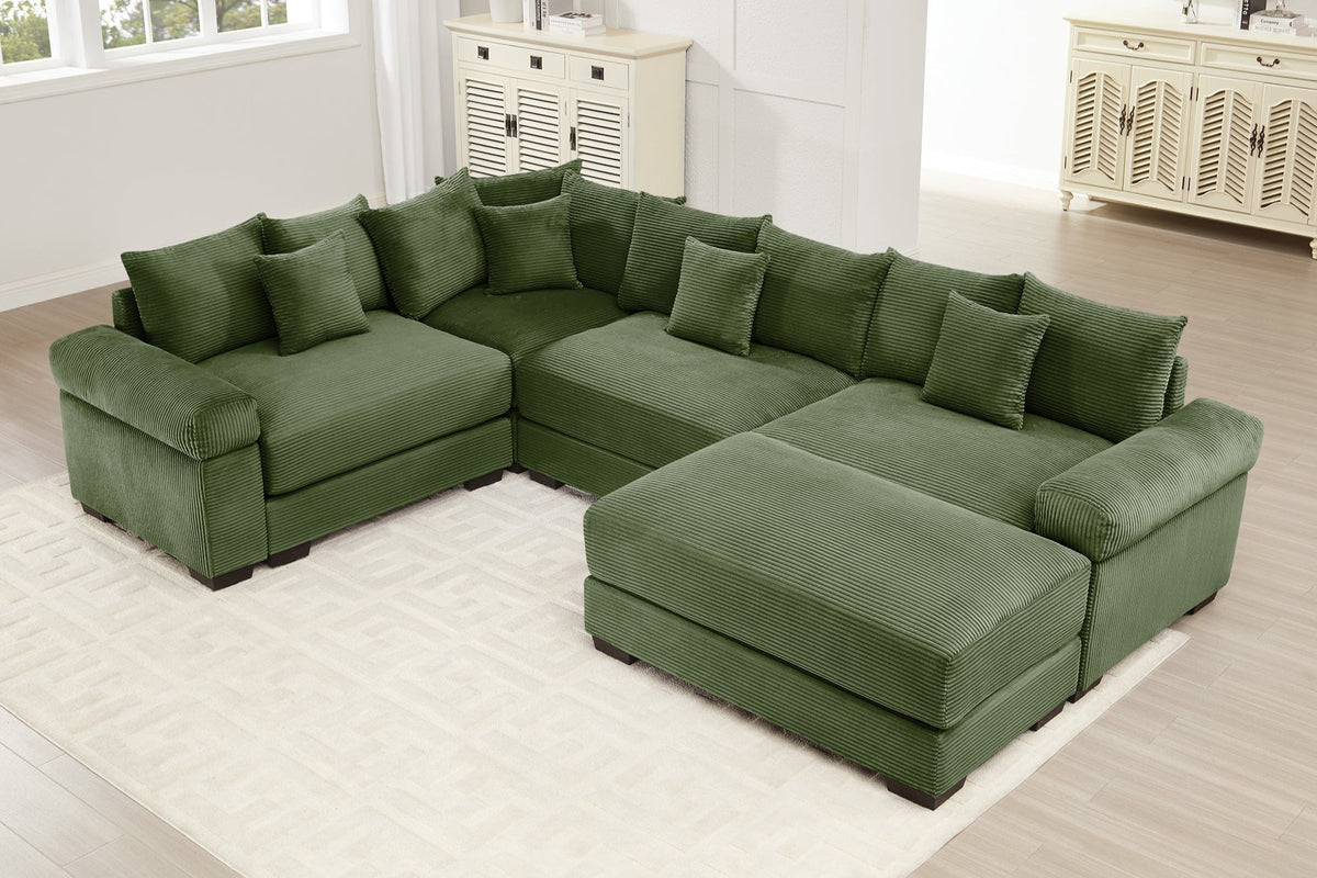 DESEO 196&quot; Sectional Sofa with Ottoman