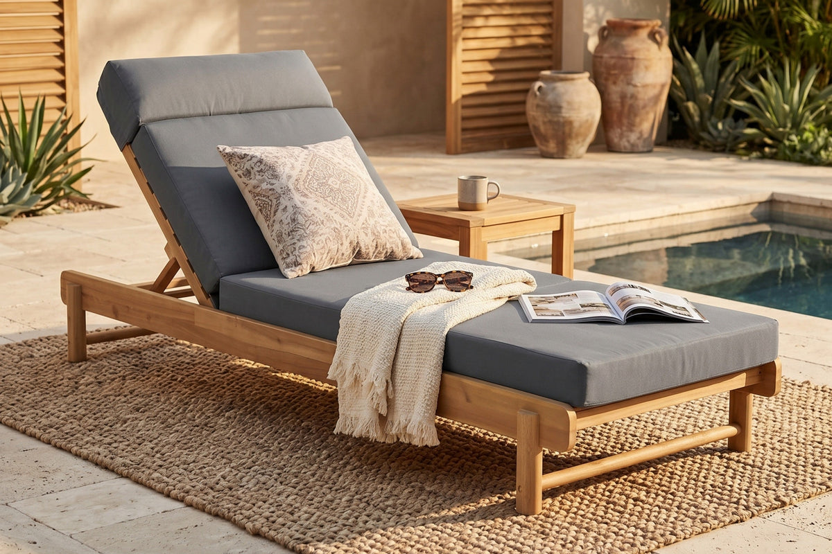 TYVORA Adjustable Chaise Lounge with Headrest