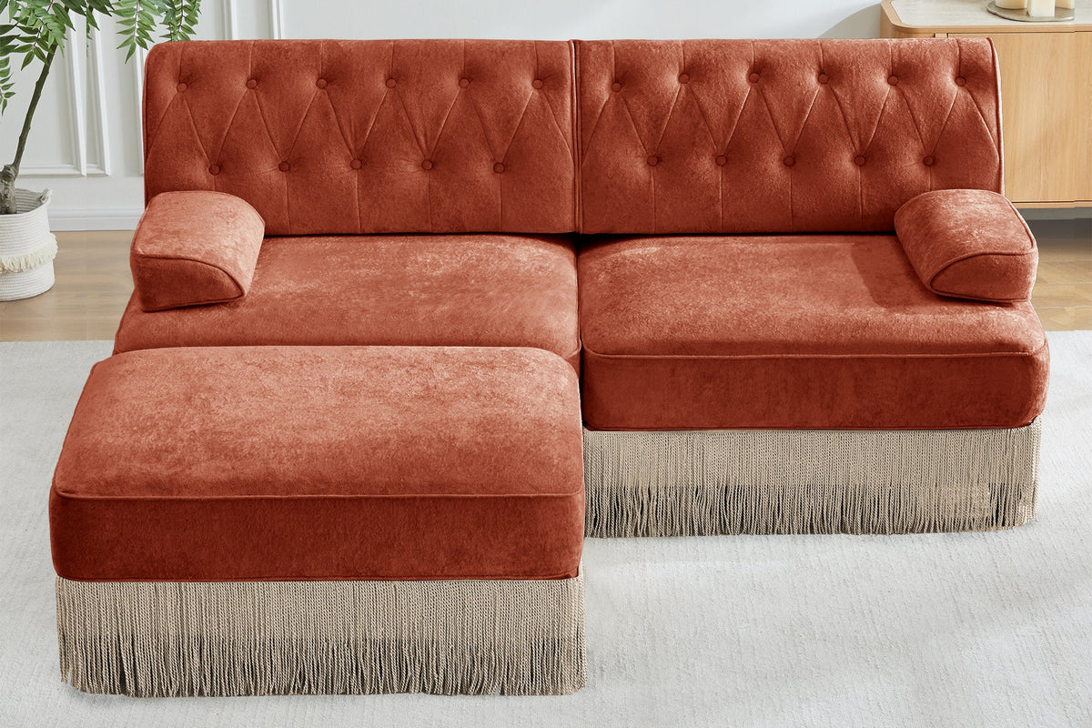 ELIZA 76" Loveseat Sofa With 1 Ottoman