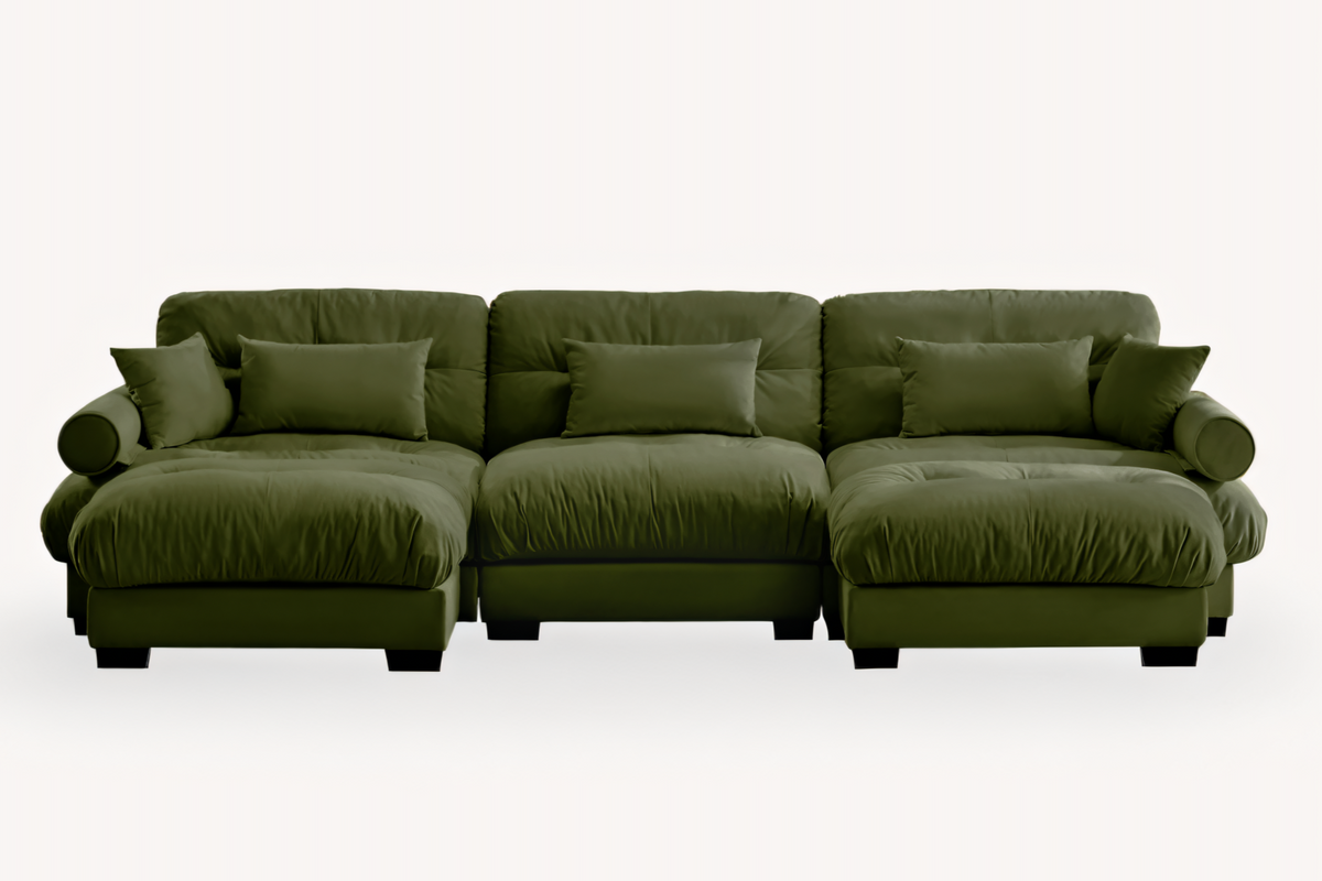 CLOUDIES 134&quot; 3 Seater Sofa with 2 Ottomans