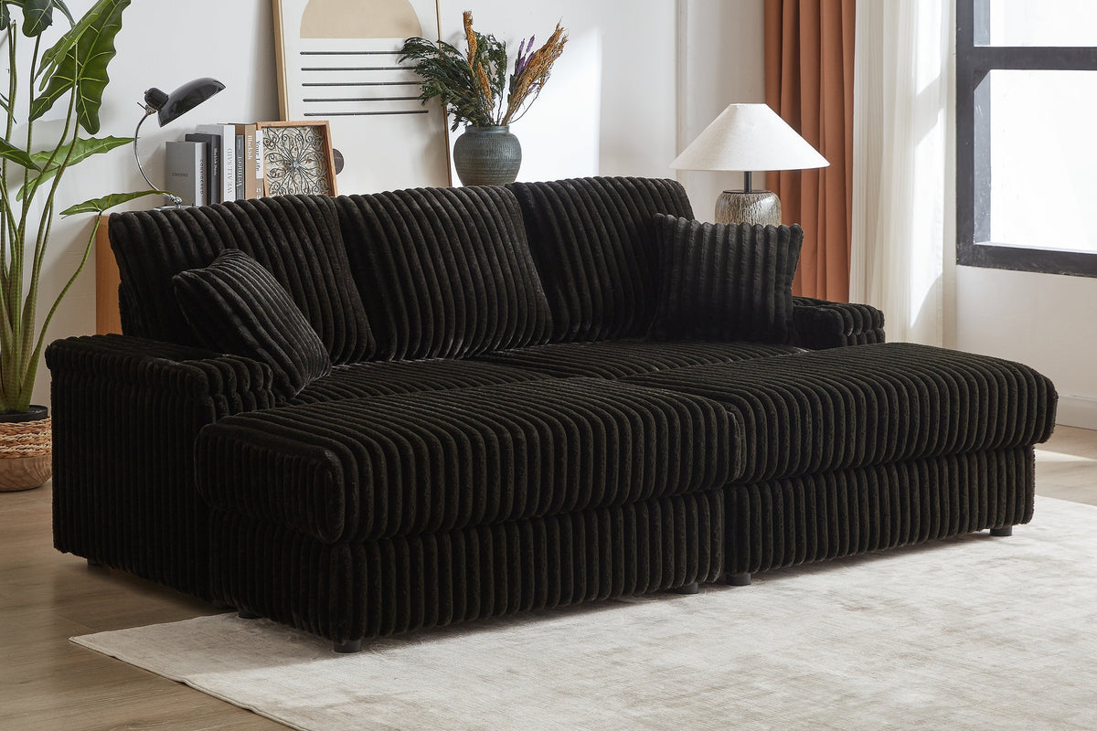 ZYLO 84" Loveseat with 2 Ottomans