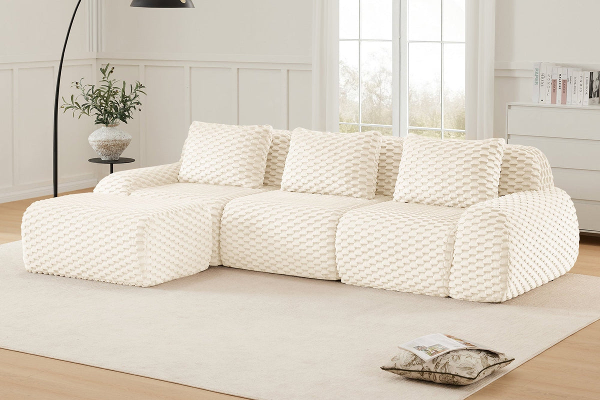 LAURENT 114" 3-Seater Sofa with 1 Ottoman