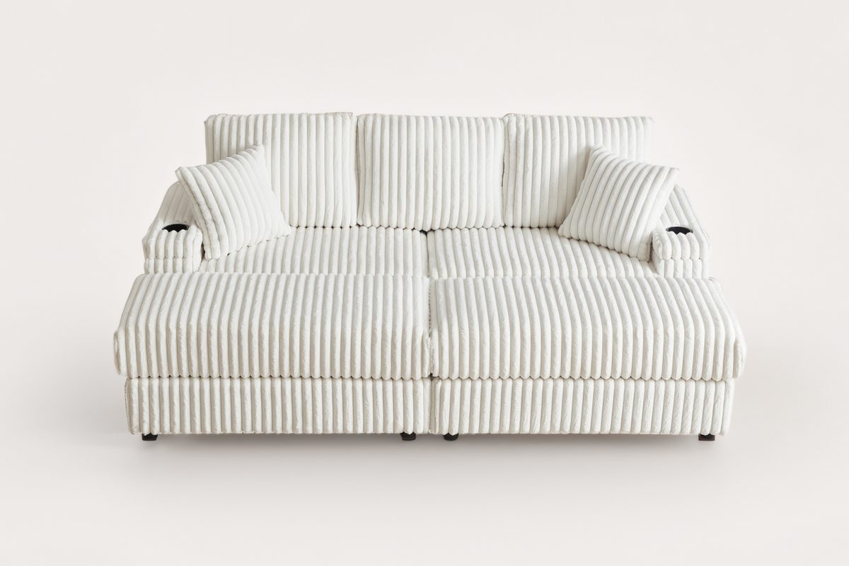 ZYLO 84" Loveseat with 2 Ottomans