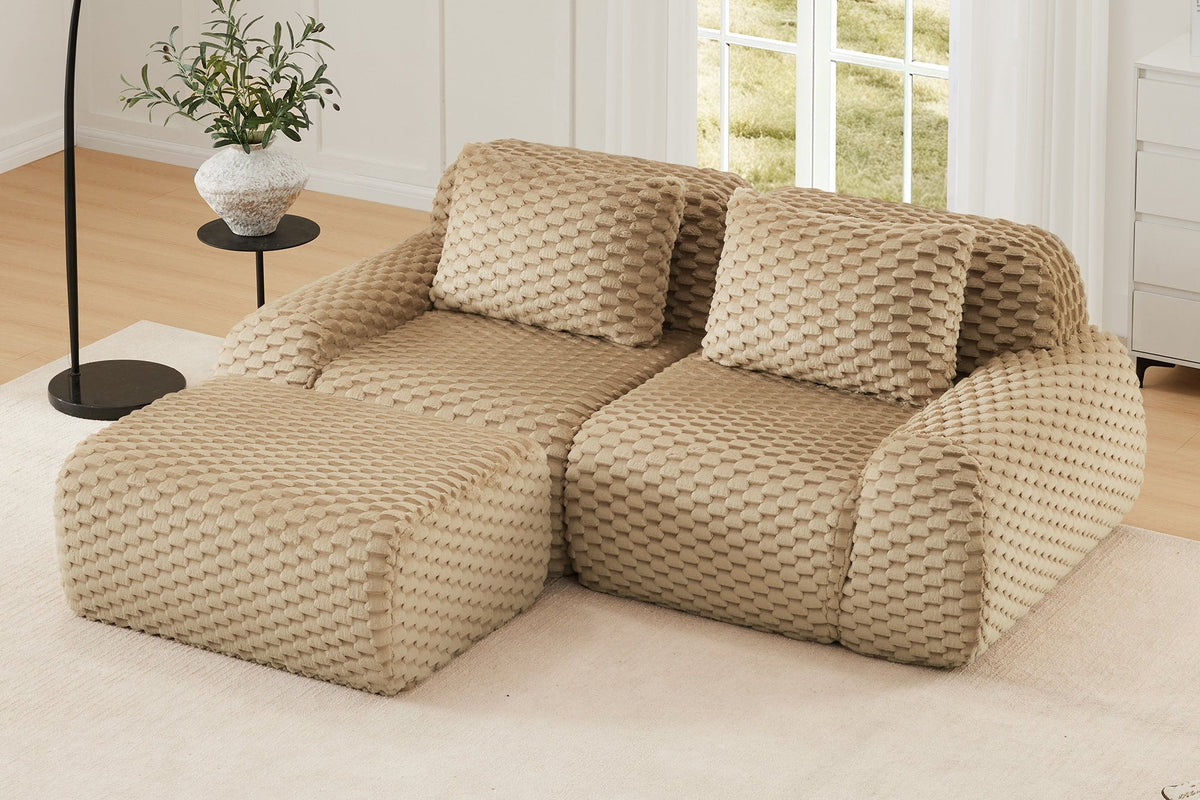 LAURENT 82" Loveseat with 1 Ottoman