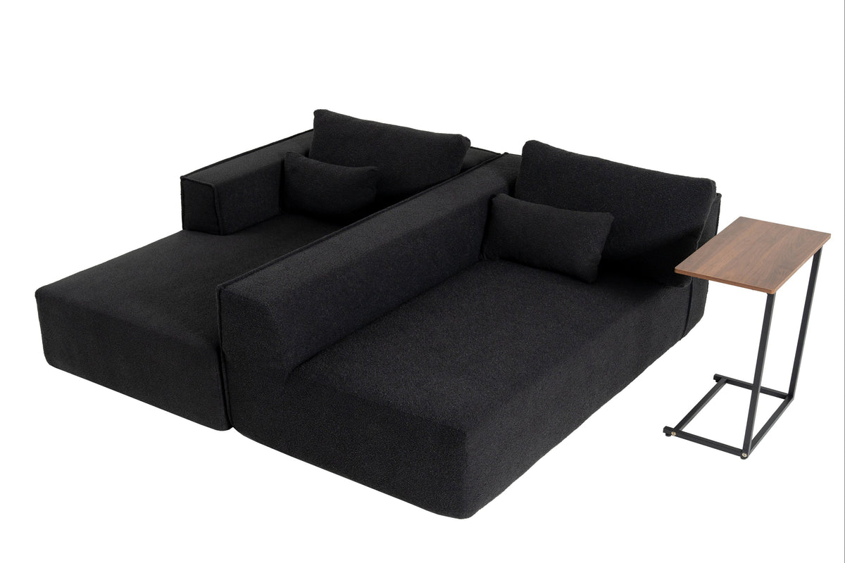 NOUVA 112&quot; Boucle Sectional + Complimentary Side Table