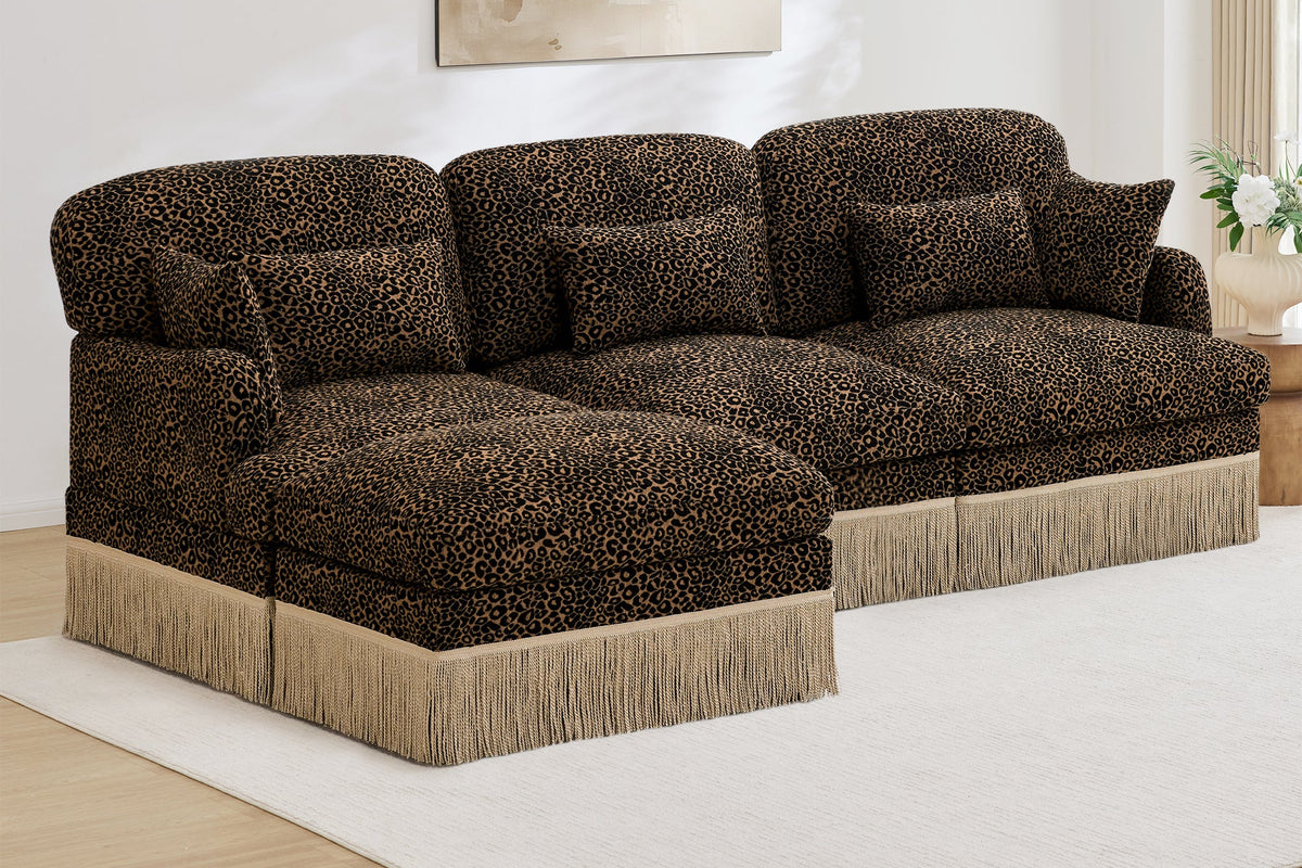 ORLAVO 100" 3-Seater Sofa With 1 Ottoman