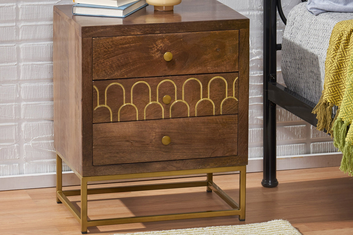 VARIN 17" Rustic Modern Nightstand