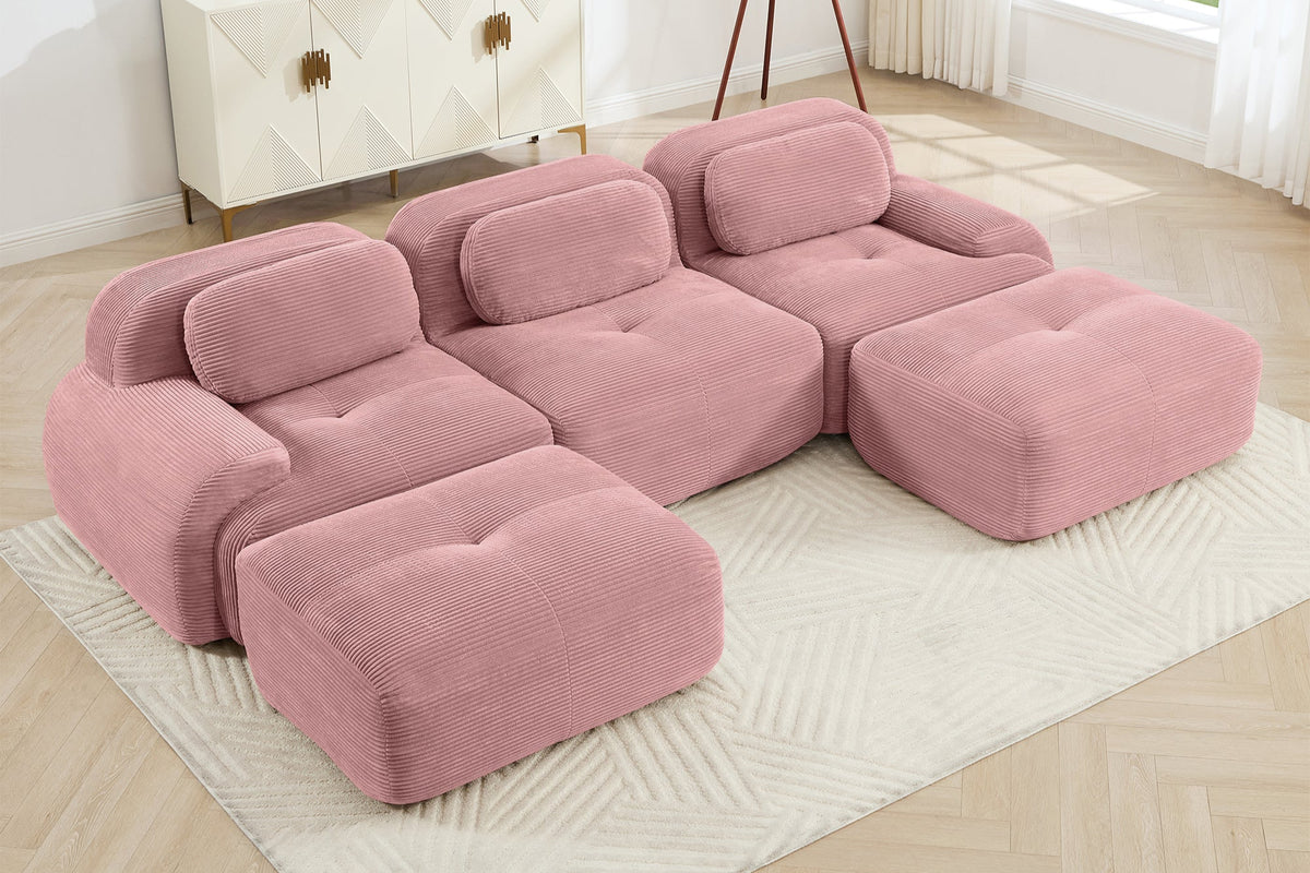MIA 117&#39;&#39; 3-Seater Sofa with 2 Ottomans