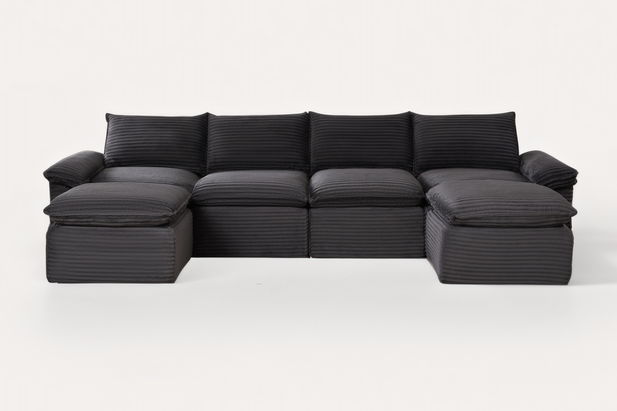 VELLO 141" 4-Seater Sofa with 2 Ottomans