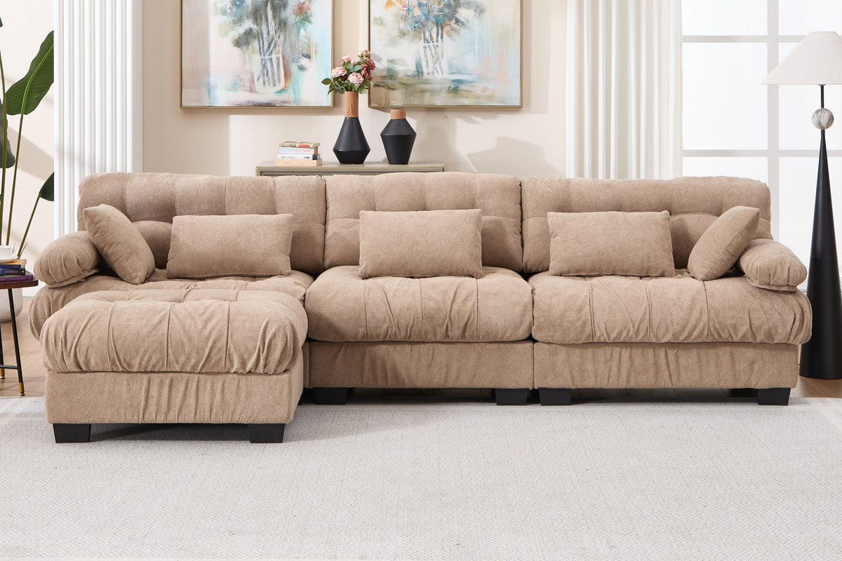 FELZARO 123" 3-Seater Sofa with 1 Ottoman