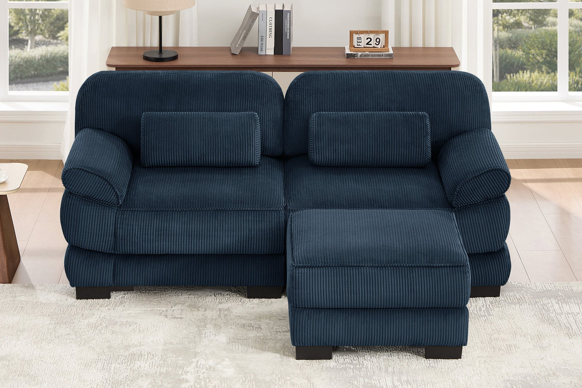 MASON 76" Loveseat with 1 Ottoman