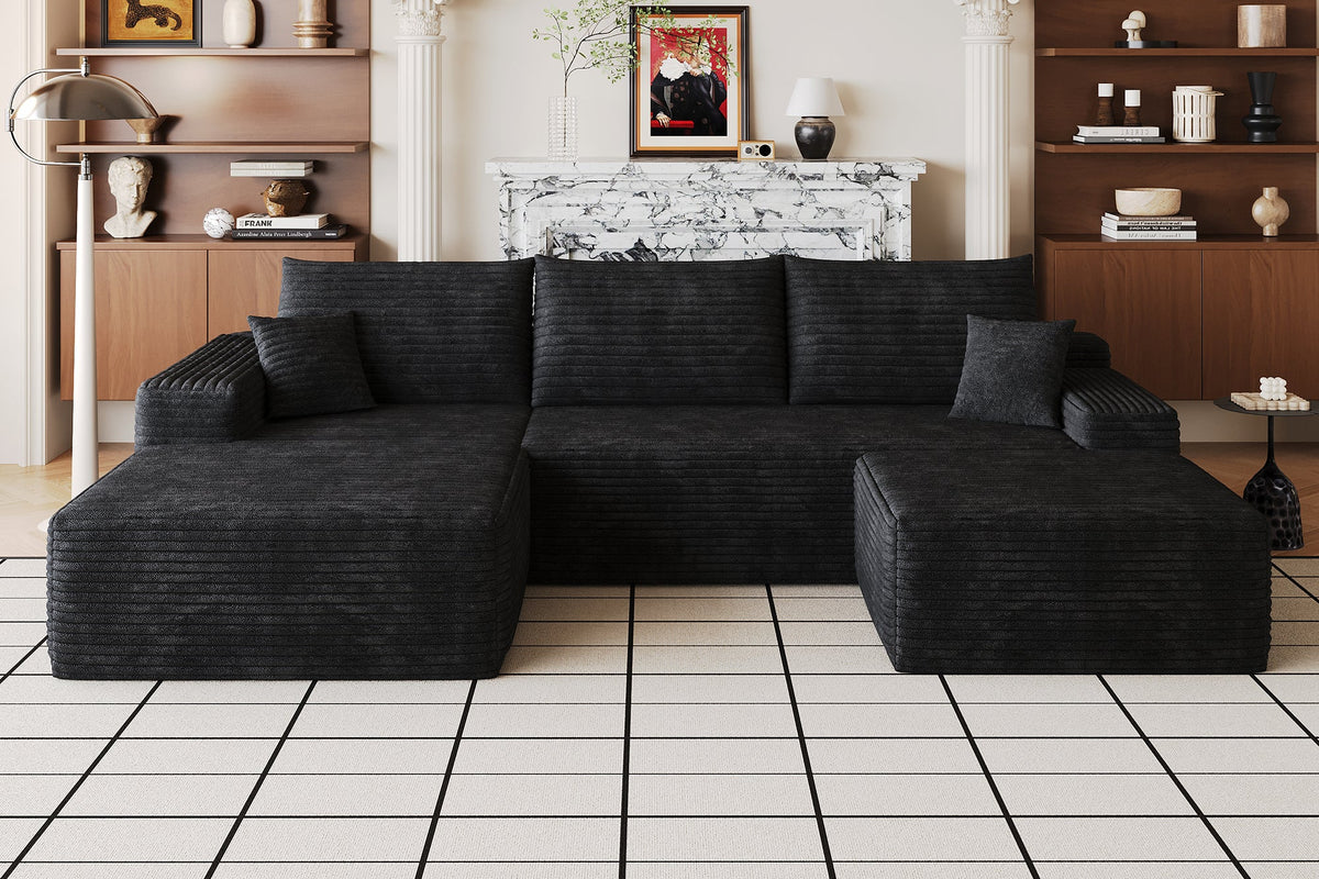 ORVITEX 107" Left Chaise Sofa with 1 Ottoman