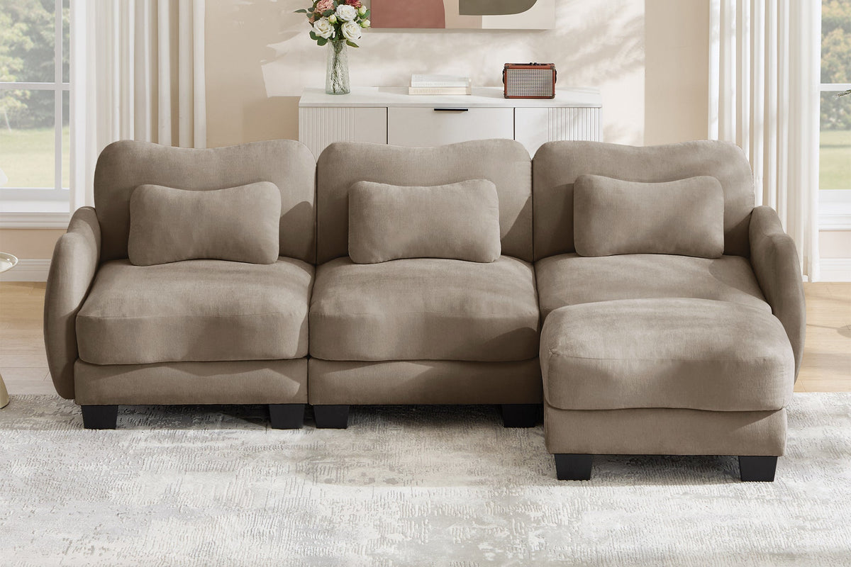 WAVE  101" 3-Seater Sofa With 1 Ottoman