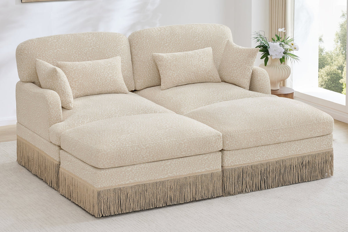 ORLAVO 69" Loveseat With 2 Ottomans