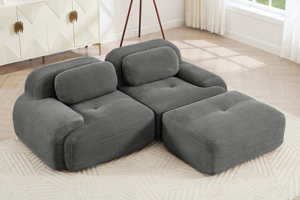 MIA 82&#39;&#39; Loveseat with 1 Ottoman