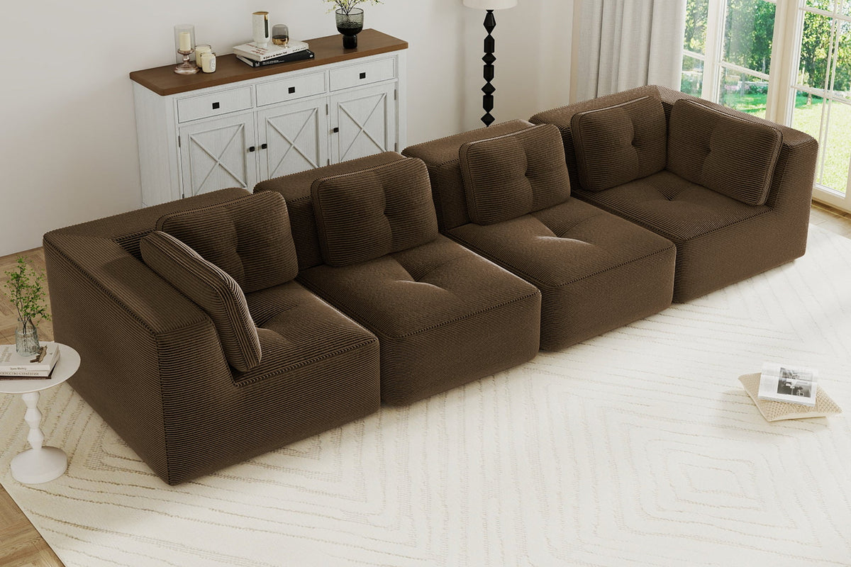 CORDELIA 151" 4-Seater High Armrest Sofa