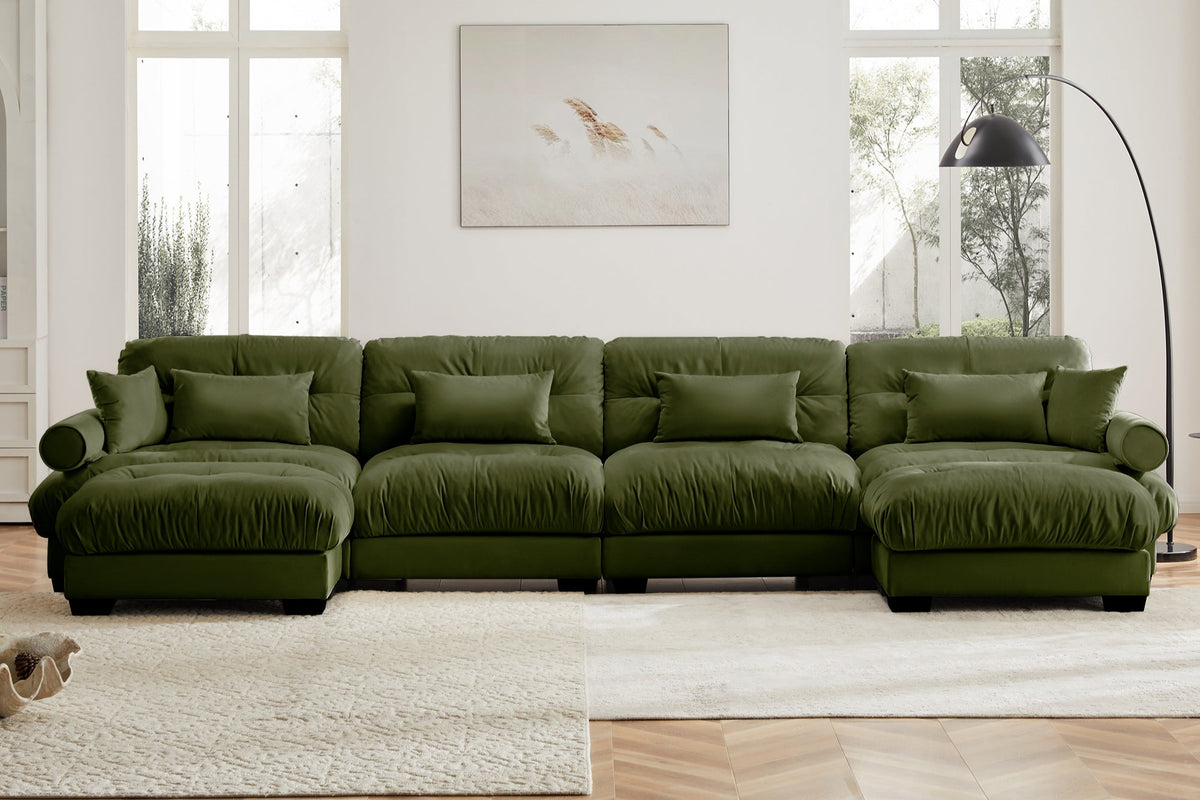 CLOUDIES 173&quot; 4 Seater Sofa with 2 Ottomans