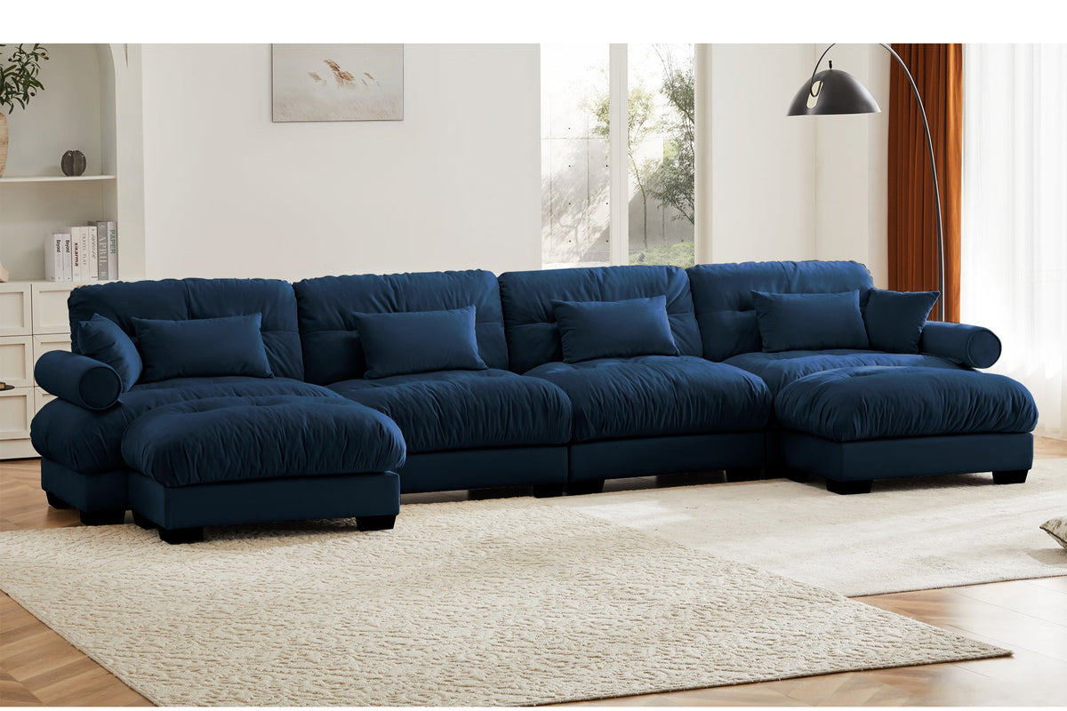 CLOUDIES 173&quot; 4 Seater Sofa with 2 Ottomans