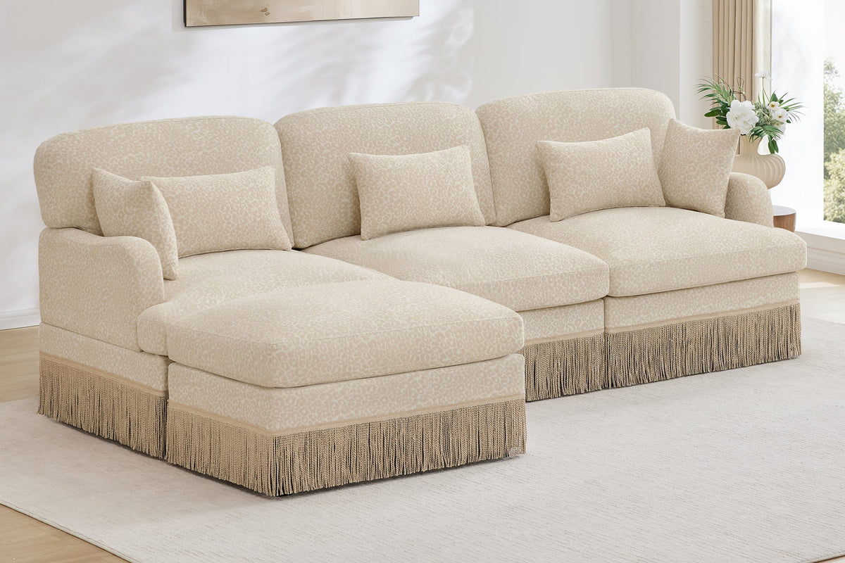 ORLAVO 100" 3-Seater Sofa With 1 Ottoman