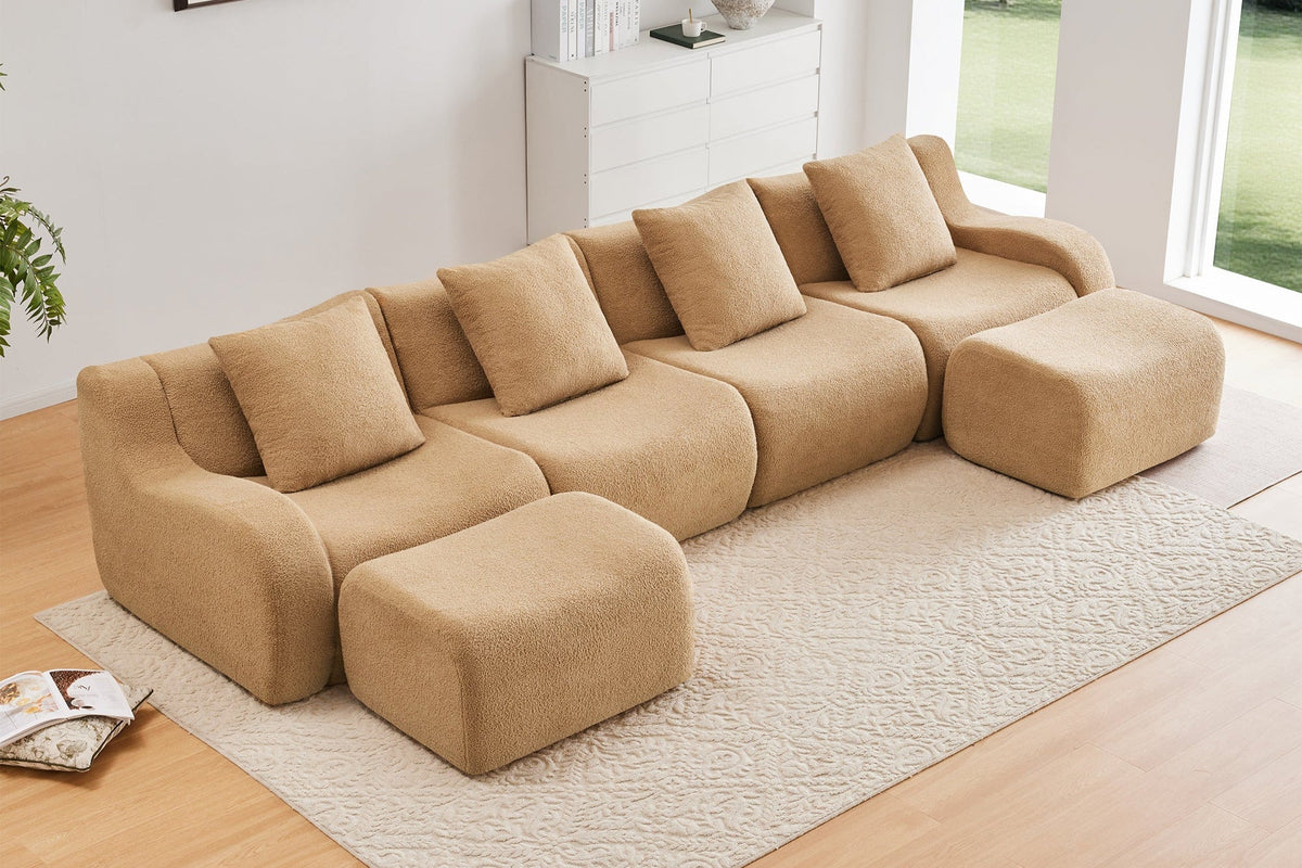 ROMA 148" 4-Seater Sofa with 2 Ottomans
