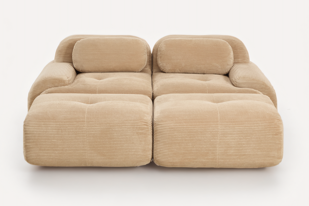 MIA 82&#39;&#39; Loveseat with 2 Ottomans