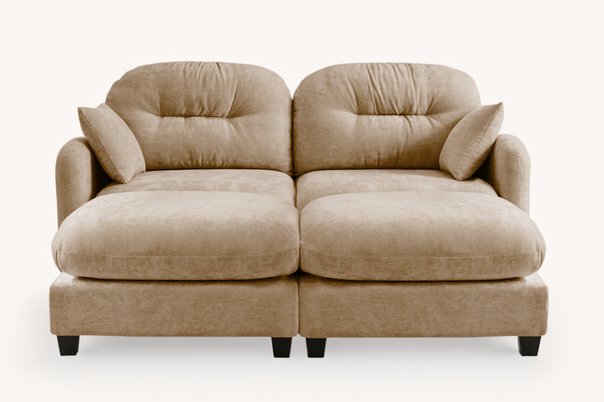 NUVIA 74&quot; Loveseat with 2 Ottomans
