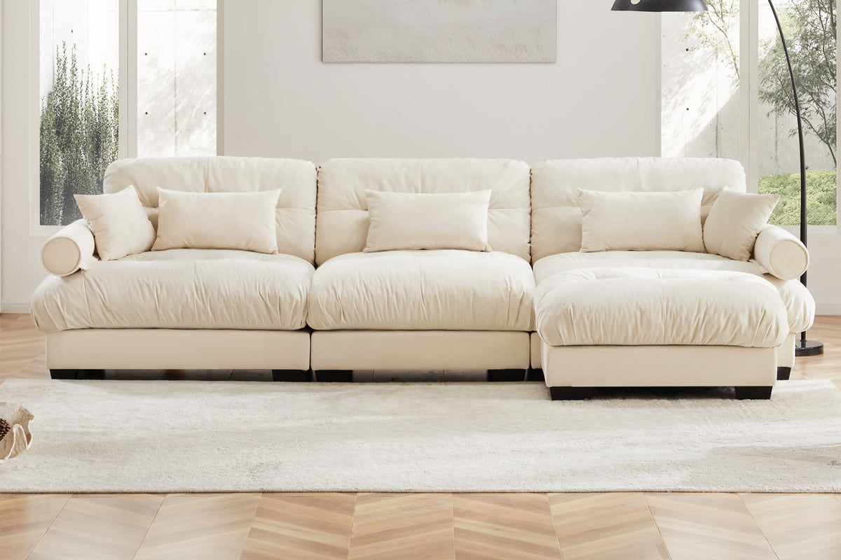 CLOUDIES 134&quot; 3 Seater Sofa with 1 Ottoman