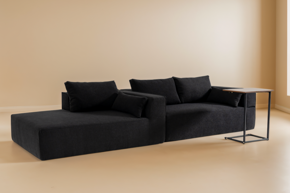 NOUVA 112&quot; Boucle Sectional + Complimentary Side Table