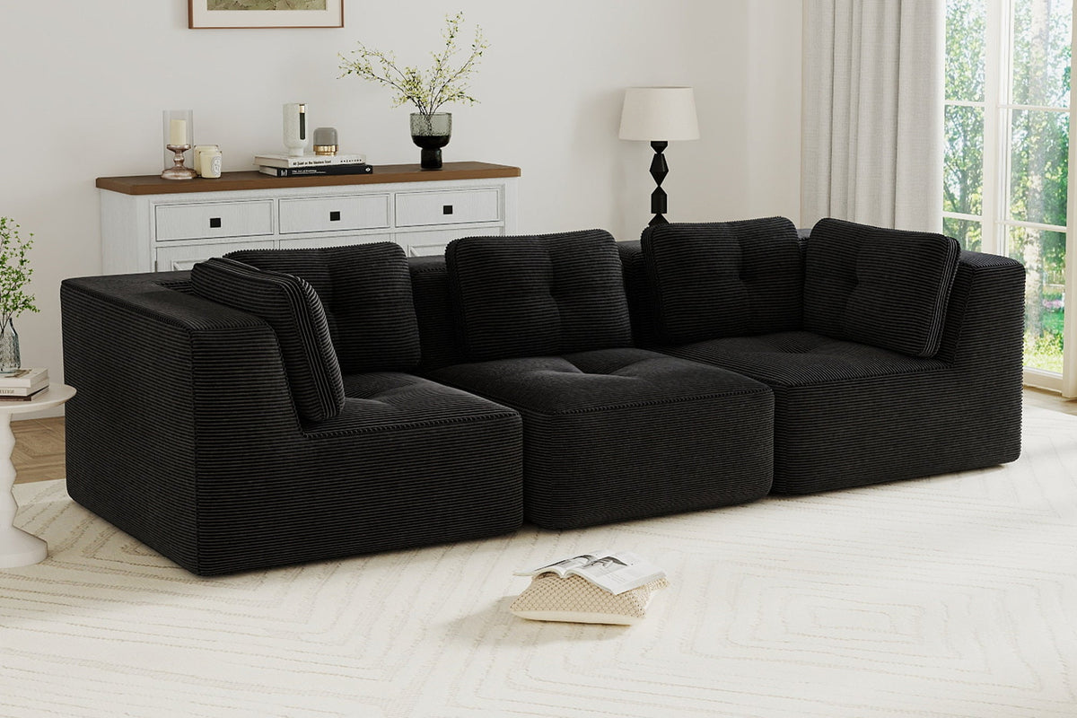 CORDELIA 116" 3-Seater High Armrest Sofa