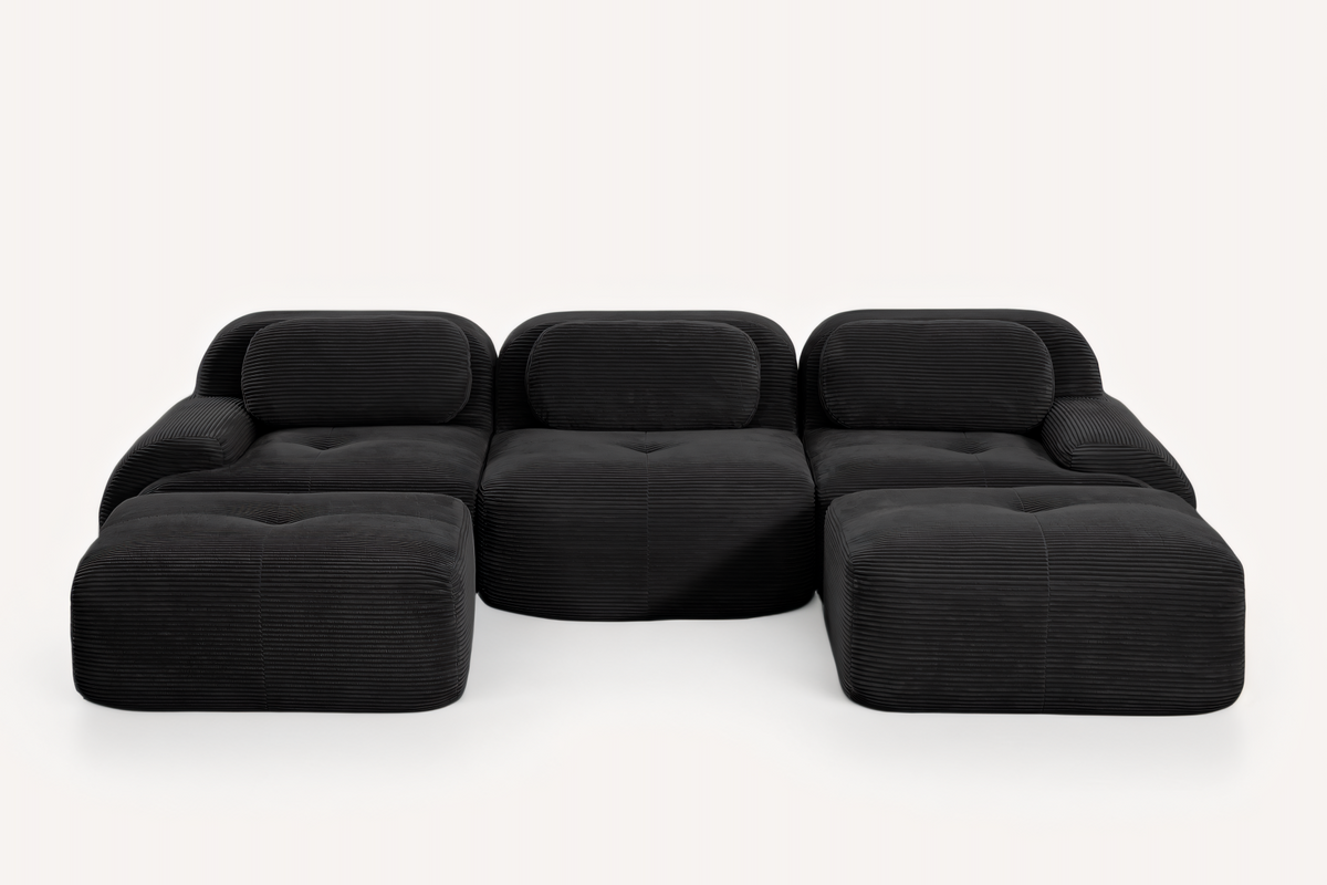 MIA 117&#39;&#39; 3-Seater Sofa with 2 Ottomans