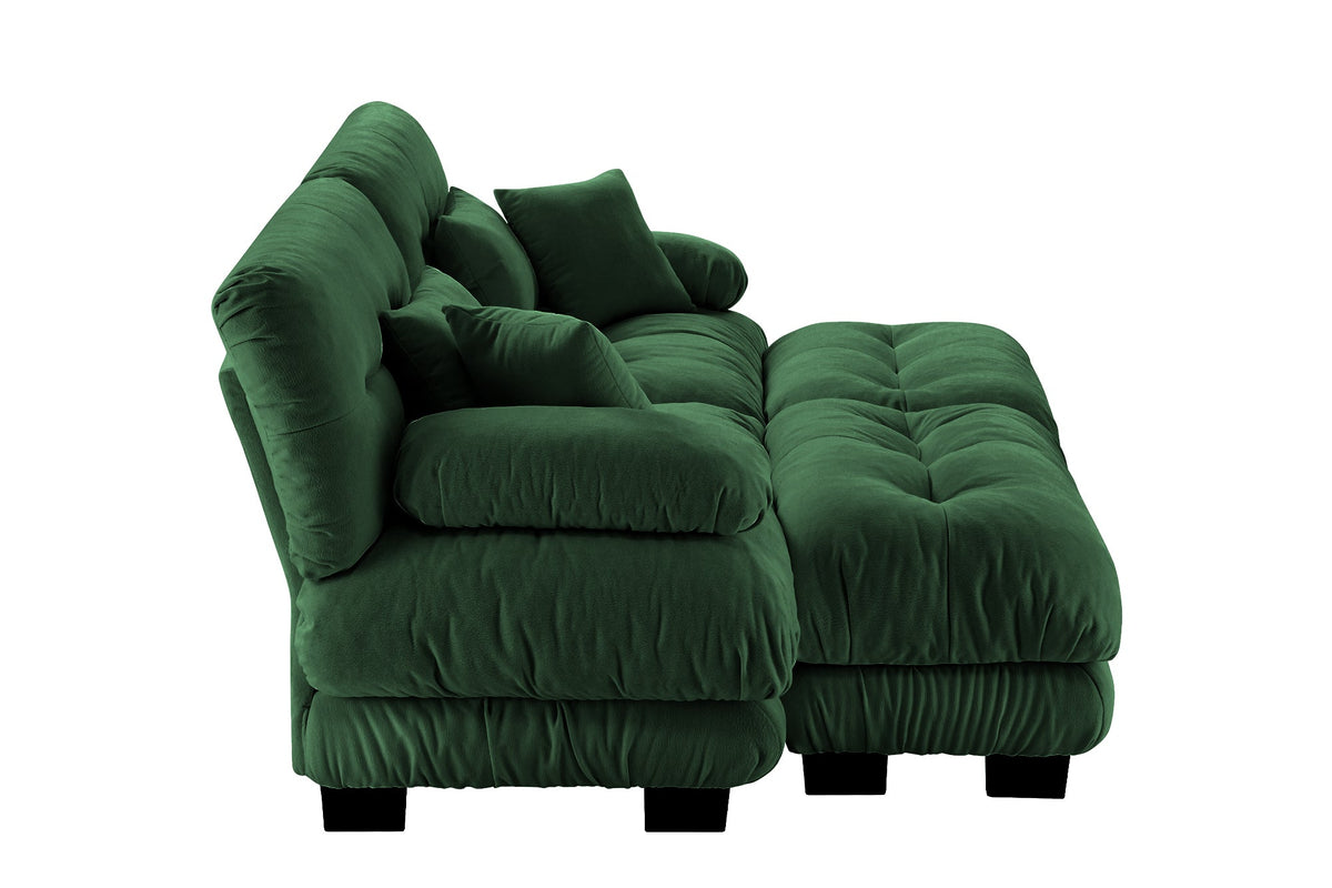 CLOUDIES 94&quot; Loveseat with 2 Ottomans