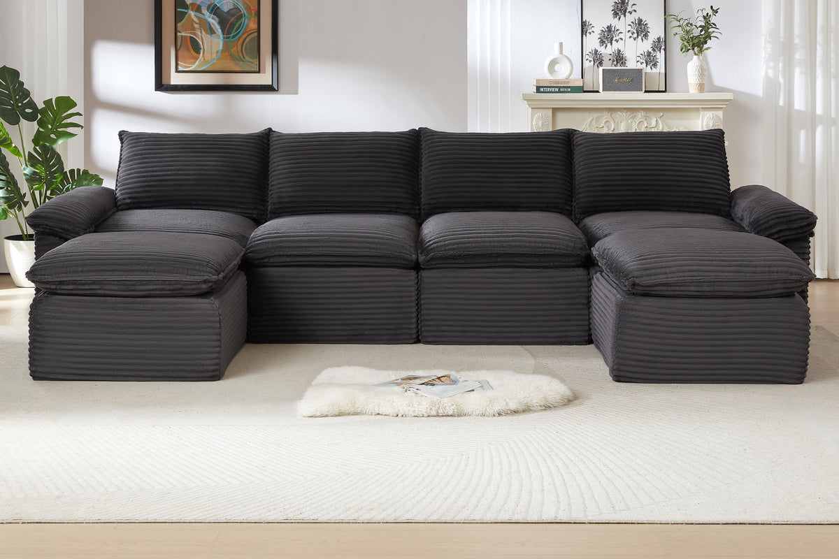 VELLO 141" 4-Seater Sofa with 2 Ottomans