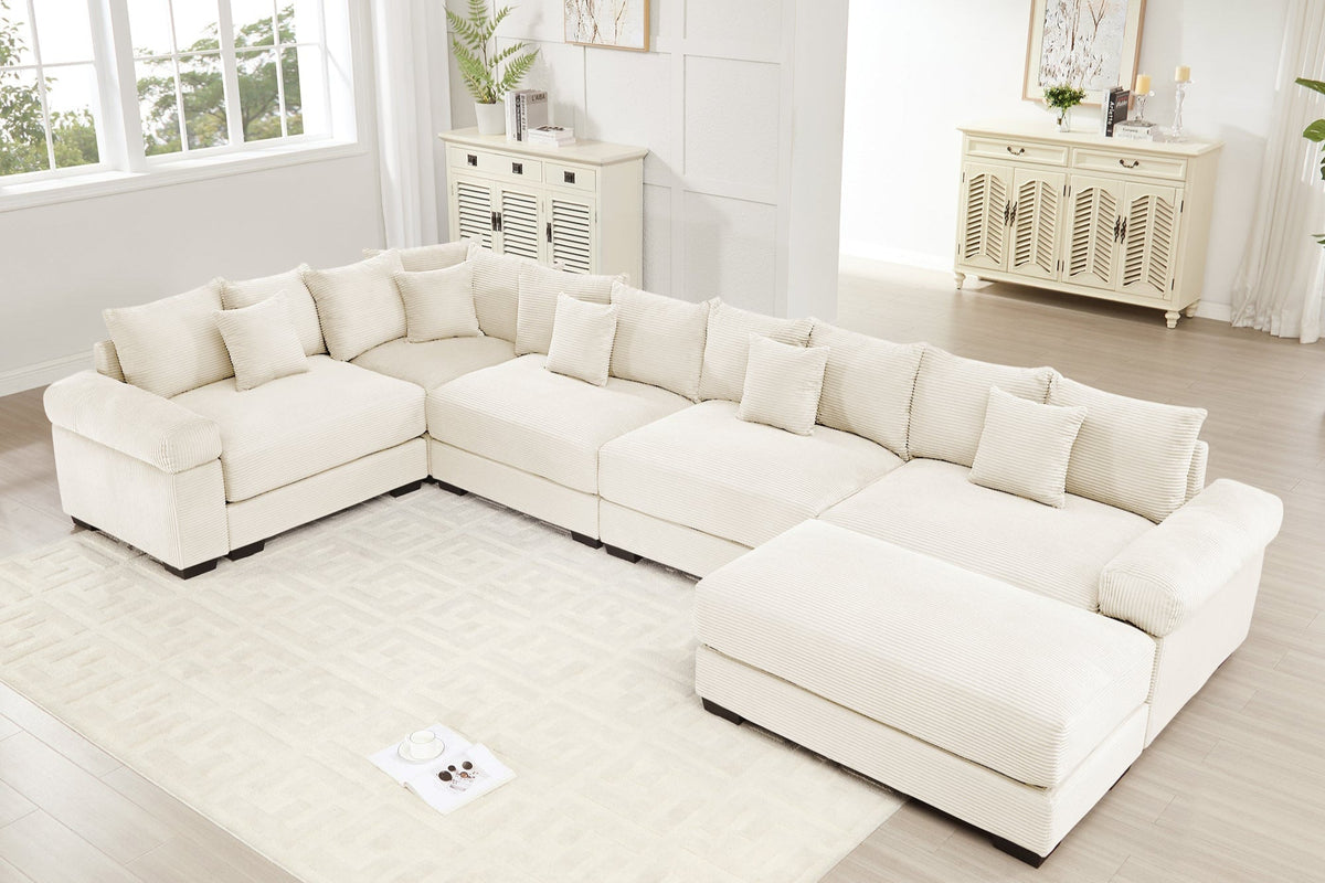 DESEO 233&quot; Sectional Sofa with Ottoman